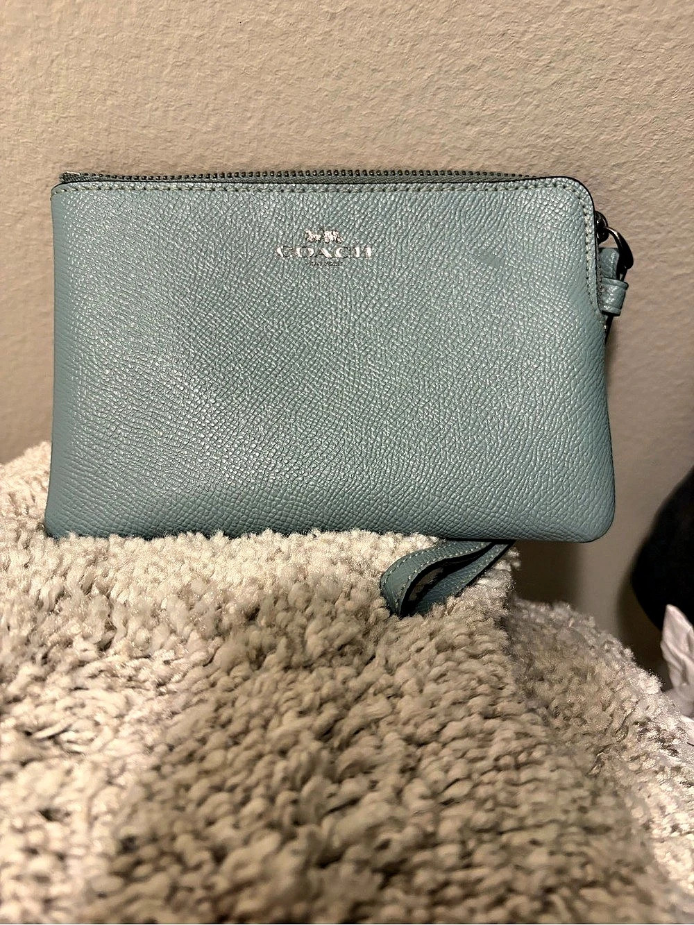 Coach Corner Zip Wristlet Blue